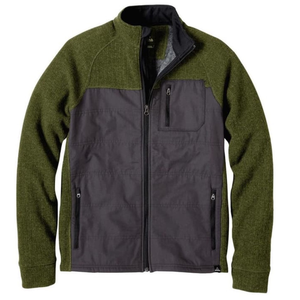 Prana Men's Appian Sweater in Green/Gray Size Medium